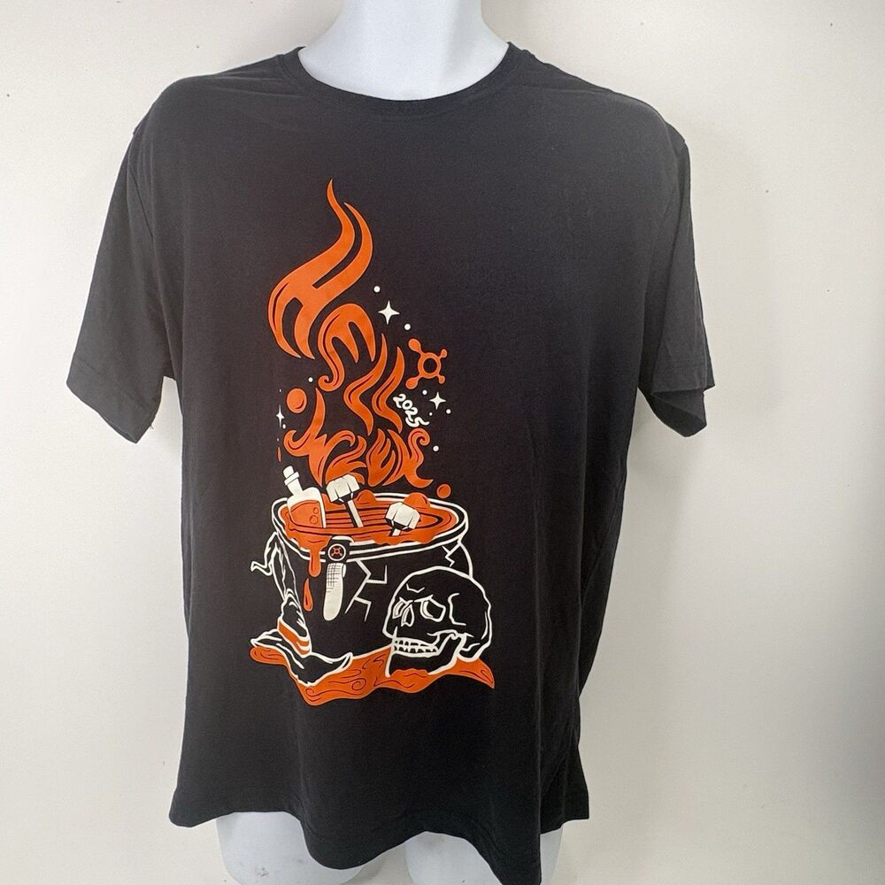 Orangetheory Fitness 2025 Graphic T Shirt Mens Large Black Skull